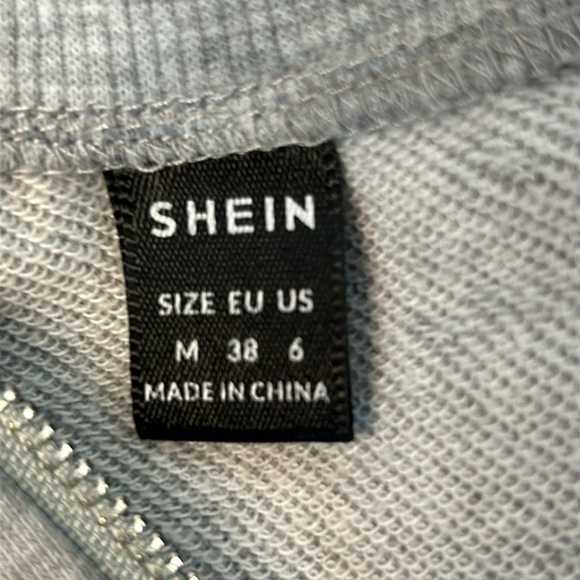 NWOT SHEIN EZWear Embroidery Half Zip Drop Shoulder Sweatshirt - Picture 8 of 9